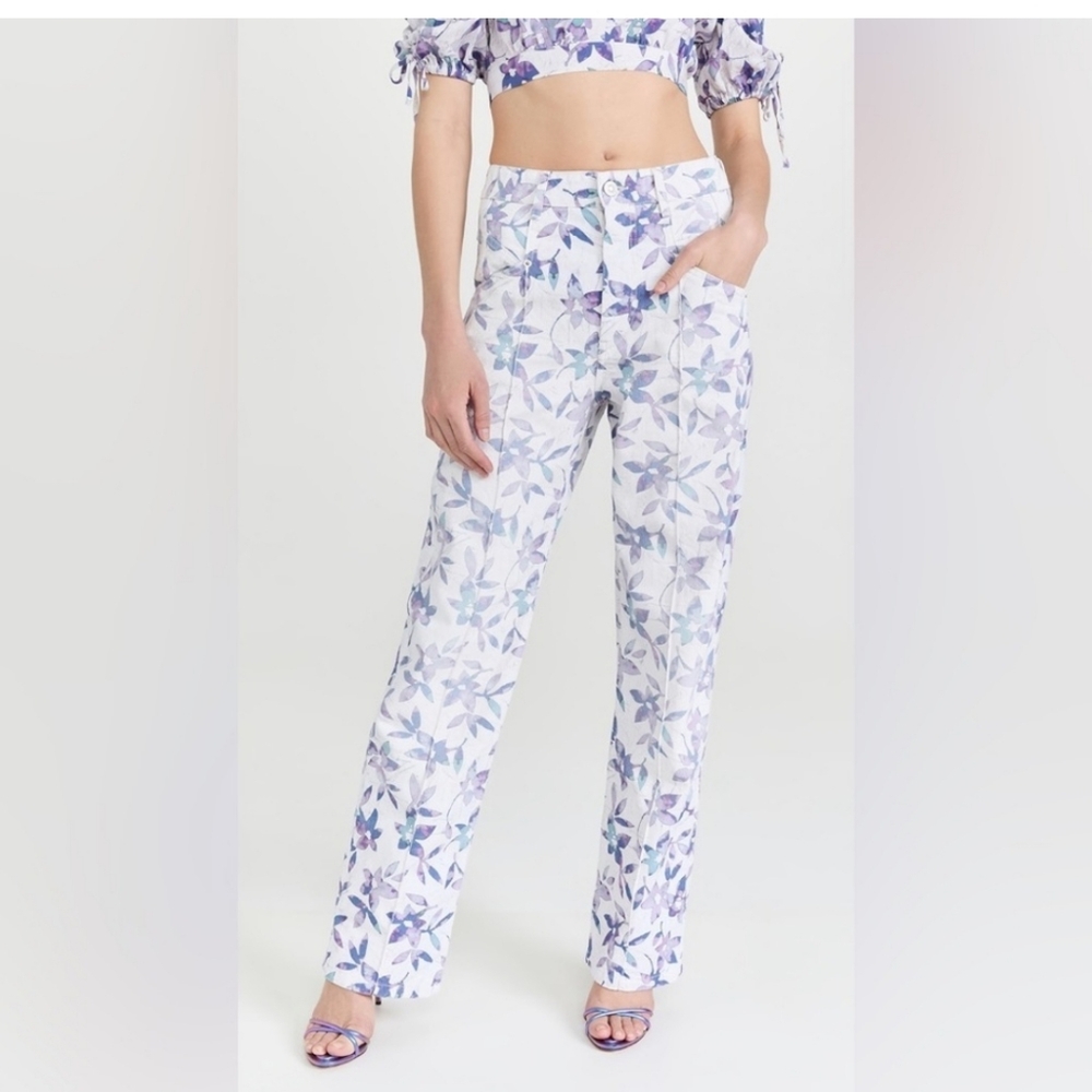 Isabel Marant Floral Purple and White denim sz 38 eu / 6 us